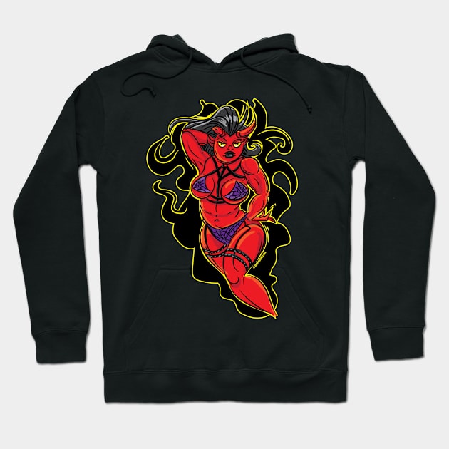 Thick or Thicc Demon Devil Girl Hoodie by eShirtLabs